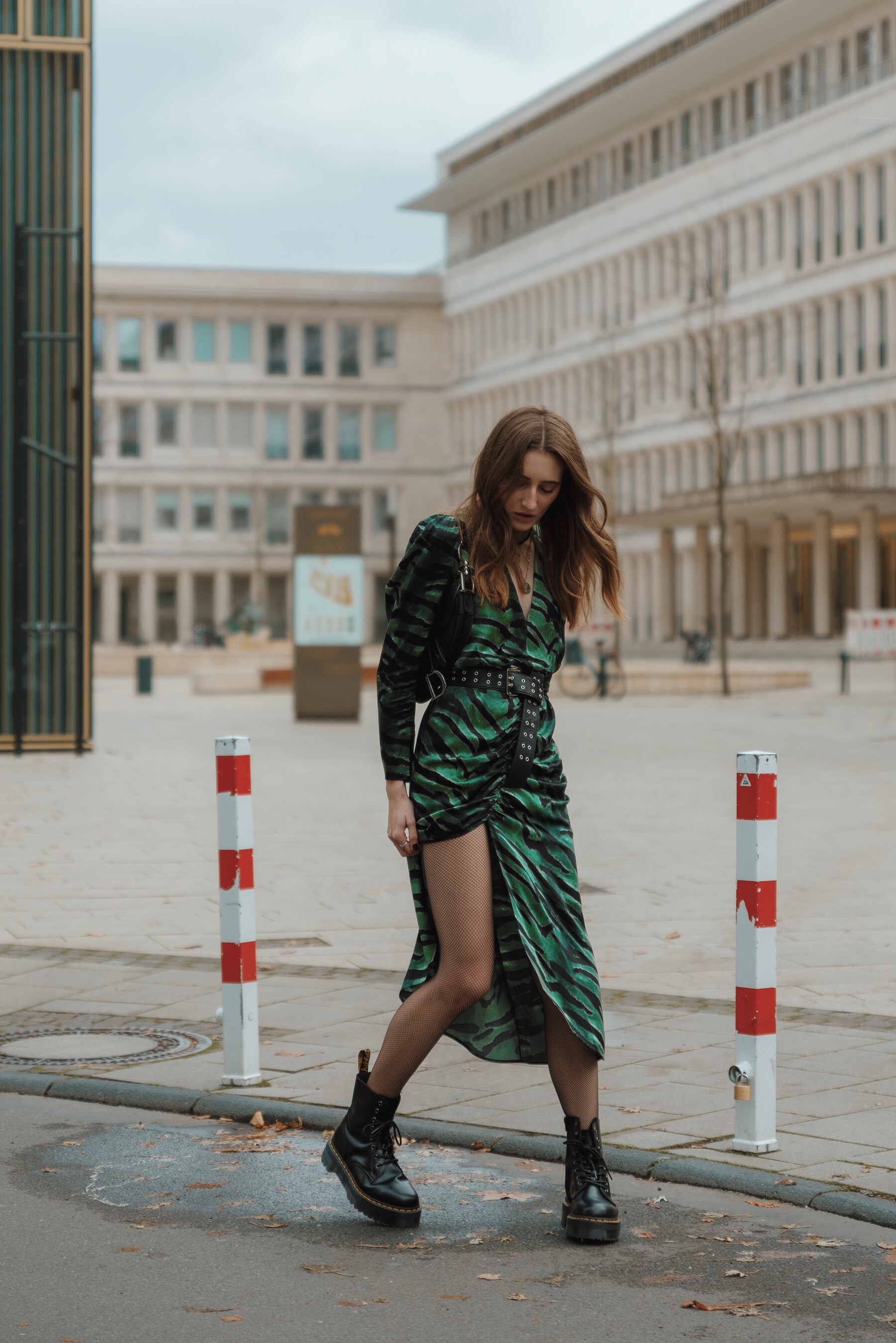 topshop green tiger dress